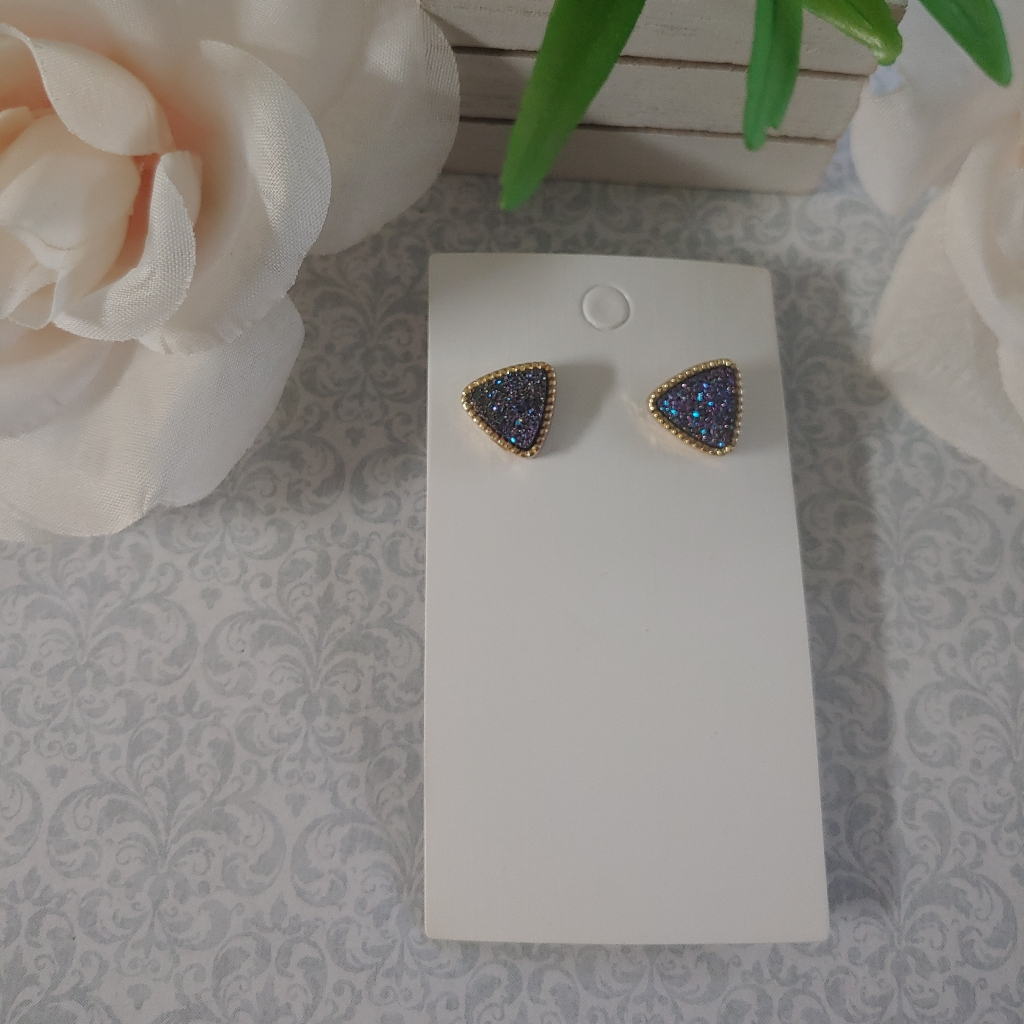 Rounded Triangle Stud Earrings